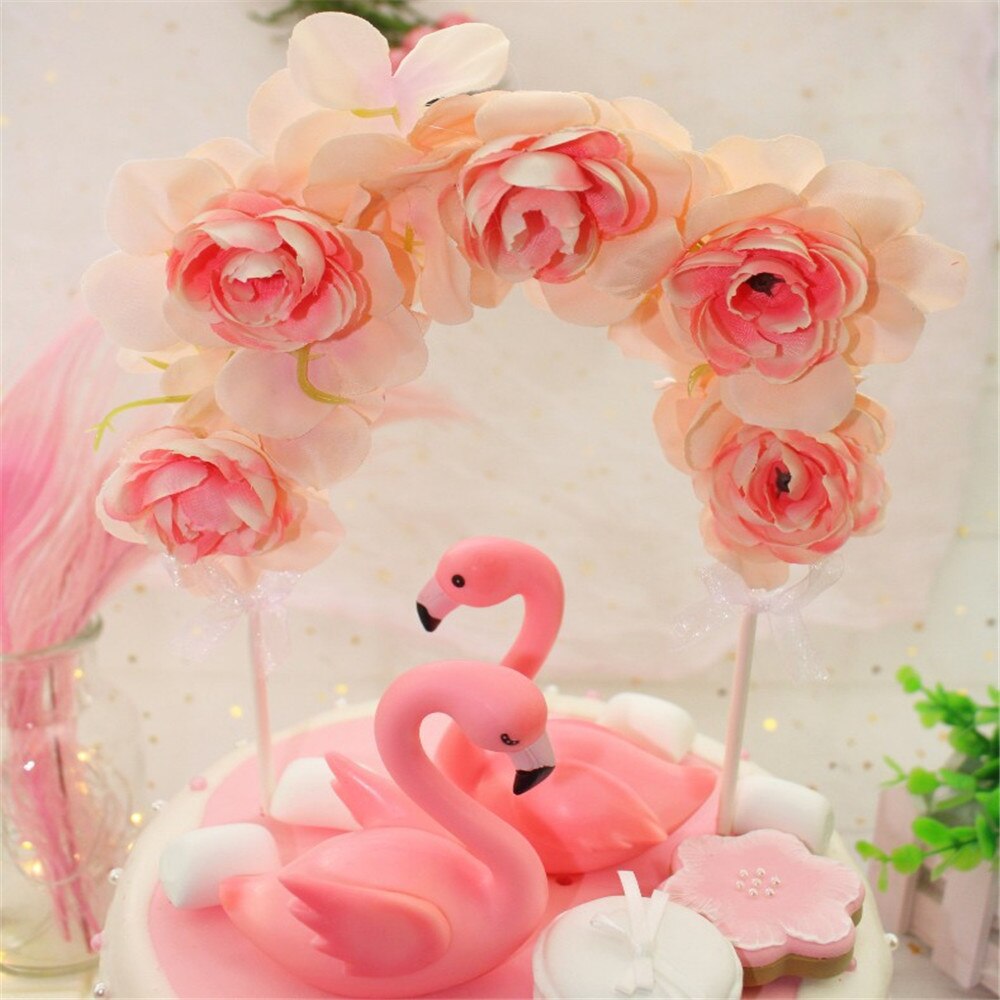 Décoration de gâteau flamant rose, 1 pièce, fournitures de fête d&#39;anniversaire, de mariage, à faire soi-même, pour la saint-valentin