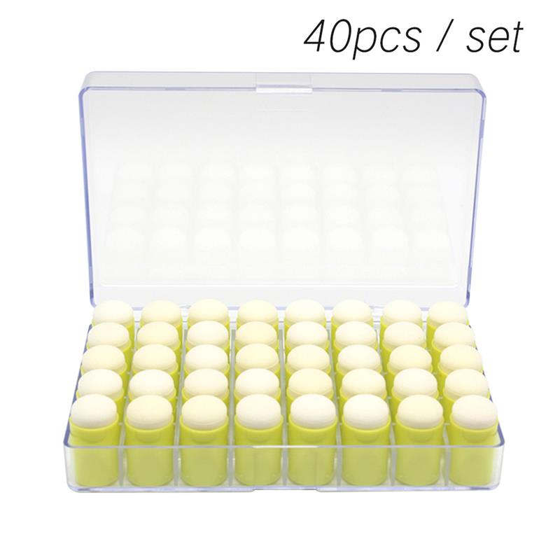 Juego de esponjas para pintar por números, pinceles de espuma para dedos, manualidades, tinta, suministros de arte, herramienta para álbum de recortes, 40 piezas: YELLOW