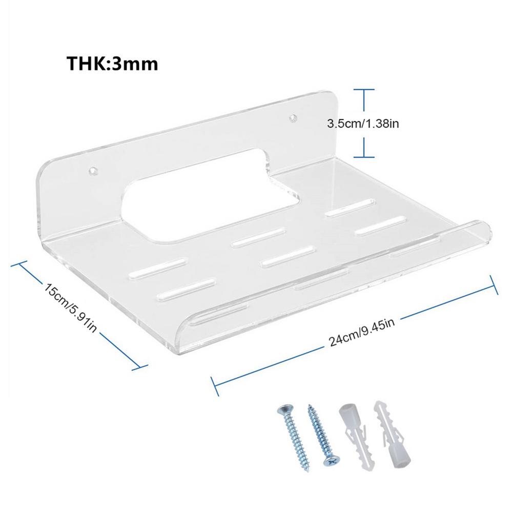 Acrylic Router Wall Bracket Easy To Install Floating Router DVD Player Stand Rack Router Shelf For Set-top Box Bracket Holder: Default Title