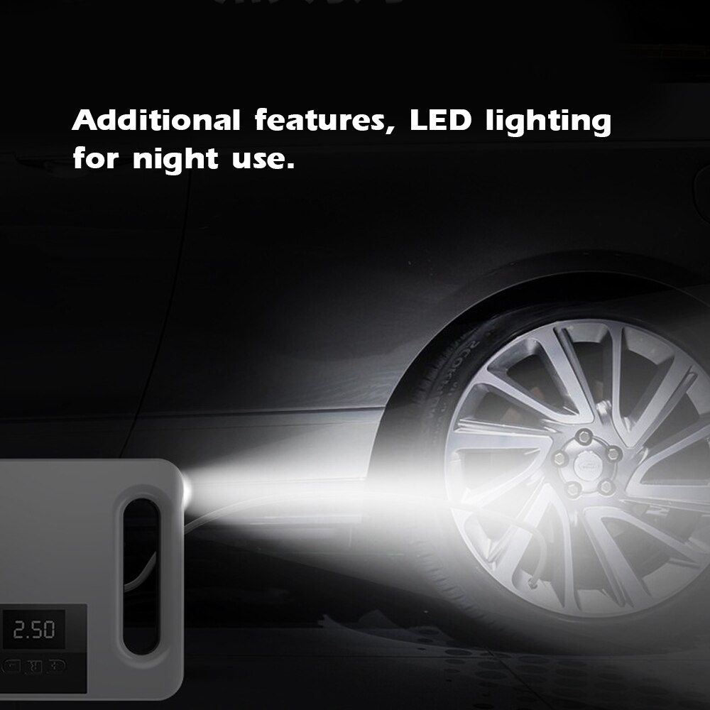 Car Air Compressor Portable Digital Electric Pump Mini Tire Inflator High Pressure Auto Tyre Pumps With Emergency Led Lighting