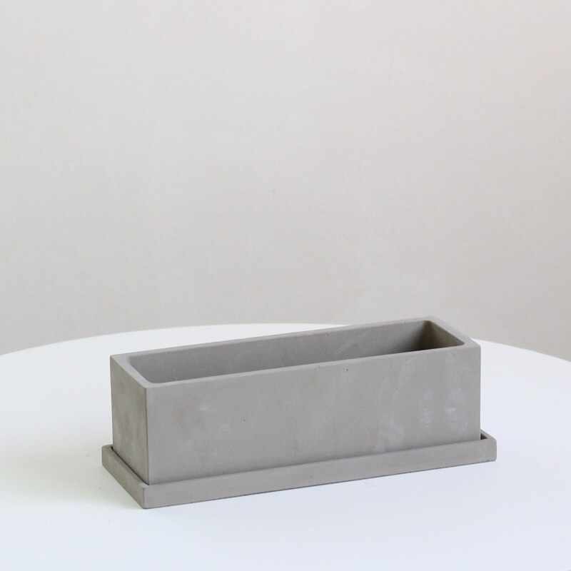 Rechthoekige Cement Bloempot Nordic Creatieve Combinatie Bloempot Woninginrichting Decoratie