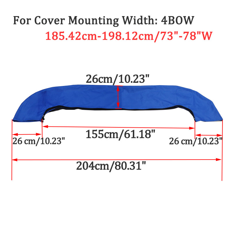 600D 3/4 BOW Bimini Top Boot Cover No Frame Yacht With Zipper Winter Snow Sunshade Dustproof Waterproof Cover Marine Accessorie: Beige