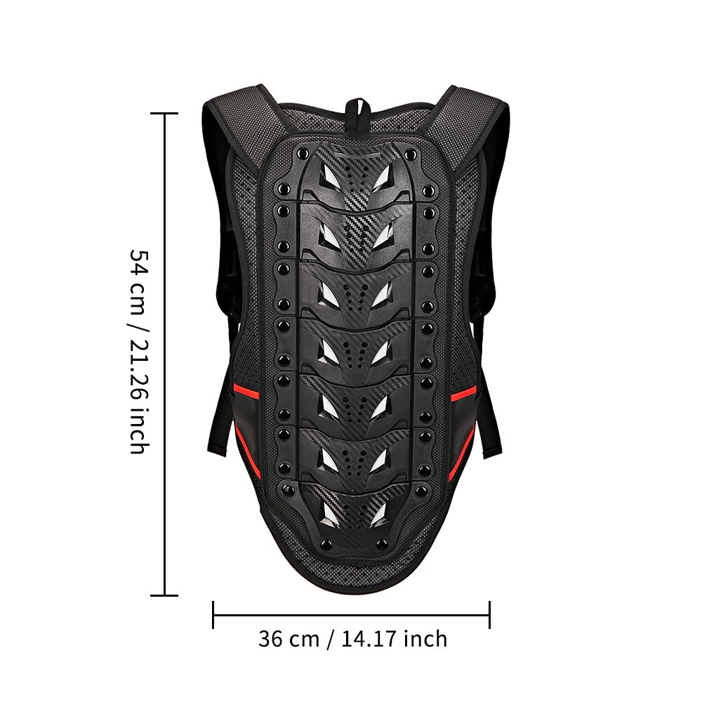 WOSAWE Motorcycle Back Protection Armor Vest Detachable Cushion Thicken EVA Adjustable Protection Back Protector Vest Armor: Default Title