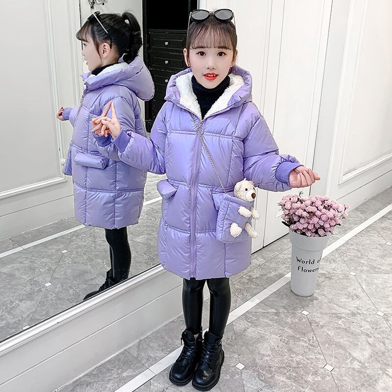 Chaqueta de plumón de terciopelo para niños y niñas, ropa de invierno cálida, Parkas gruesas, traje de nieve, abrigo, novedad de