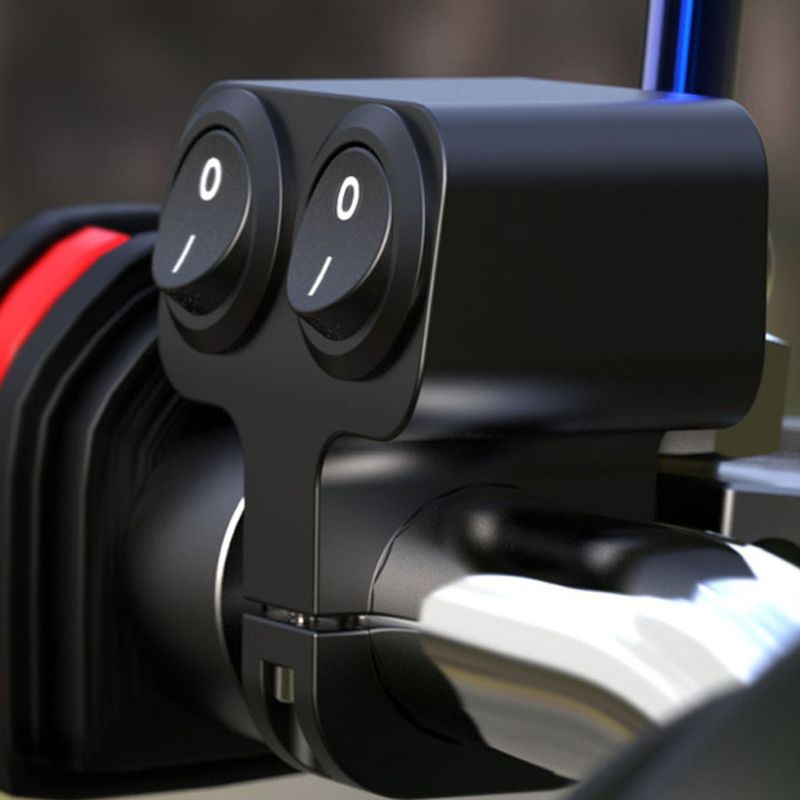 22mm Motorcycle Handlebar Dual Controller Headlight Double Flasher Speaker Switch Replacement Accessory