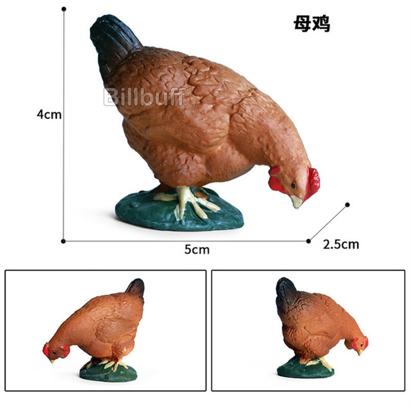 Simulatie Pluimvee Dieren Model Kip Haan Turkije Actiefiguren Vroege Educatief Speelgoed Voor Kinderen Kerst Cadeau: chick figures f