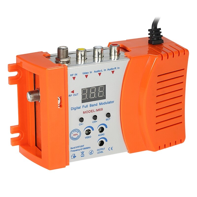 Eu-stik, modulator højtydende kompakt rf-modulator o video tv-konverter rhf uhf signalforstærker  ac230v nstrumenter