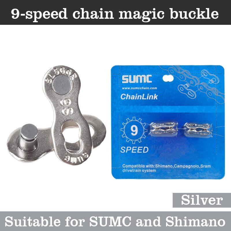 2 Pairs Bike Chain Magic Master Missing Link 6/7/8s 9/10/11/12s Chain Link Connector Bike Quick Magic Buckle Button Master Links: 9s silver