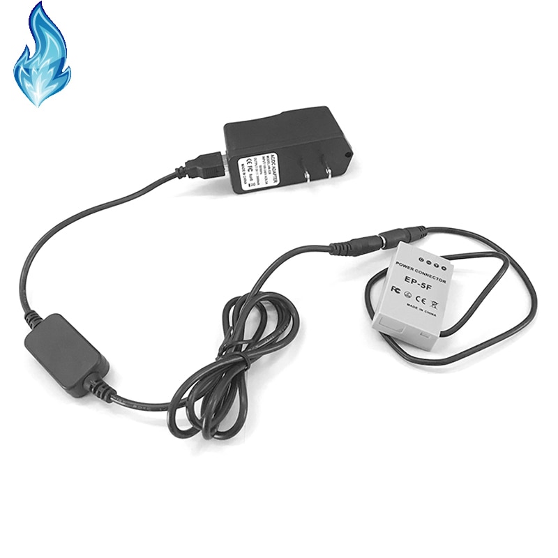 Mobiele power bank oplader usb kabel EH5 + 5V3A USB adapter + EP-5F DC Coupler EN-EL24 ENEL24 dummy batterij voor nikon 1 J5 1J5 camera