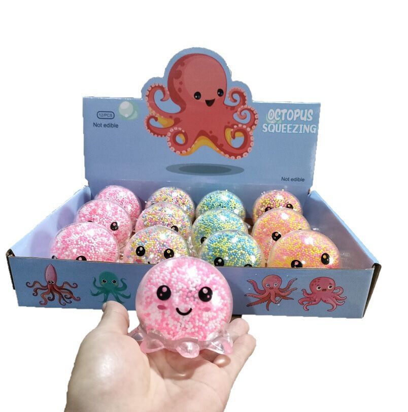 Fidget Jouets pour Enfants Balle Anti-Stress Pieuvre Balle Rougeoyante Lampe Évent Jouets enfants Jouet Spongieux: octopus