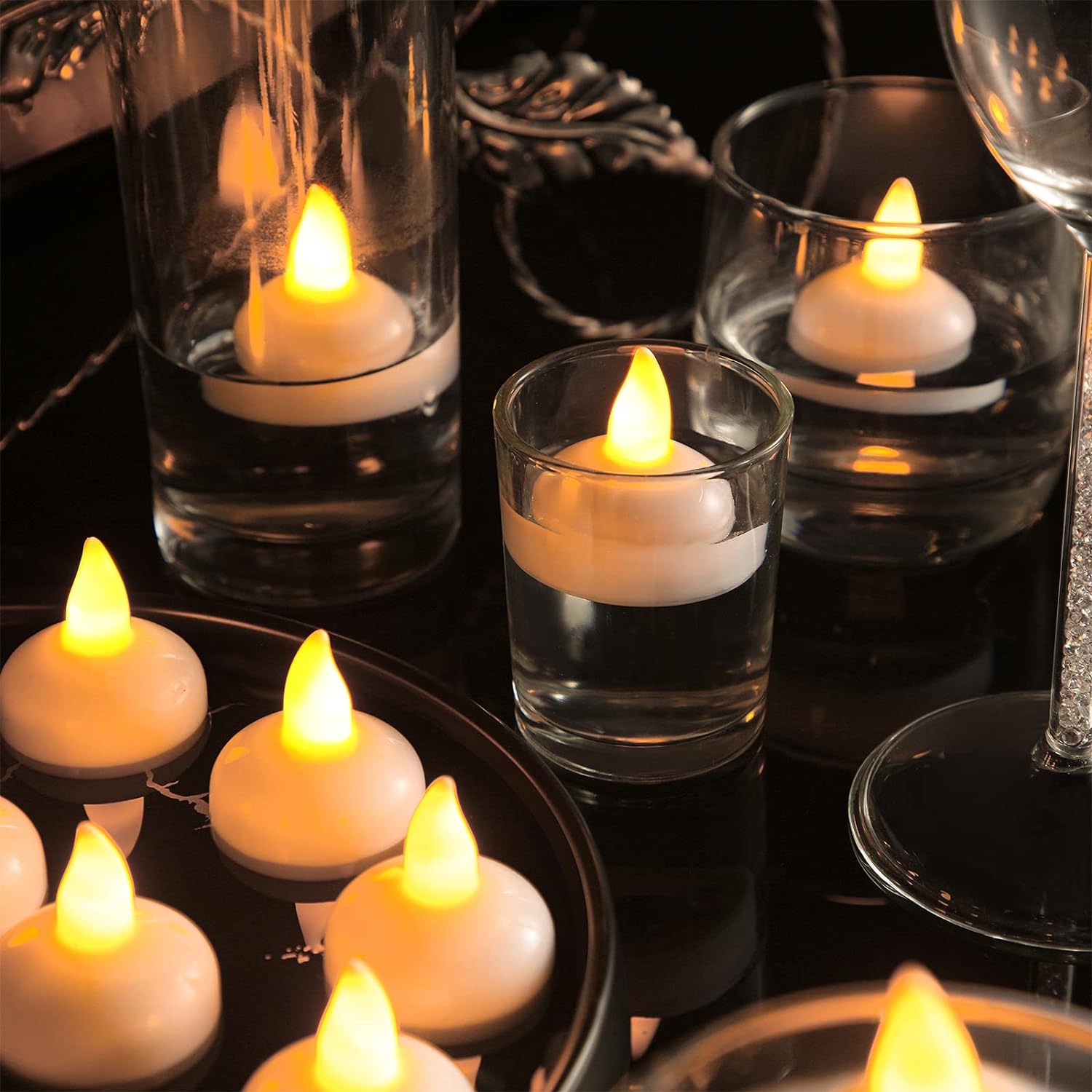 12 stücke Schwimmende Kerze Lichter LED Elektronische Kerzen Batterie Betrieben schweben auf Wasser Teelicht Für Weihnachten Hochzeit Party Dekor