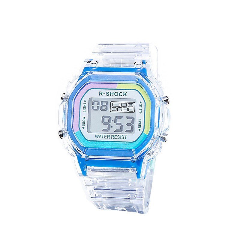 Women Digital Watch Student Sports Watches LED Electronic Wrist Watch Girl Clock Montre Femme: Dark blue