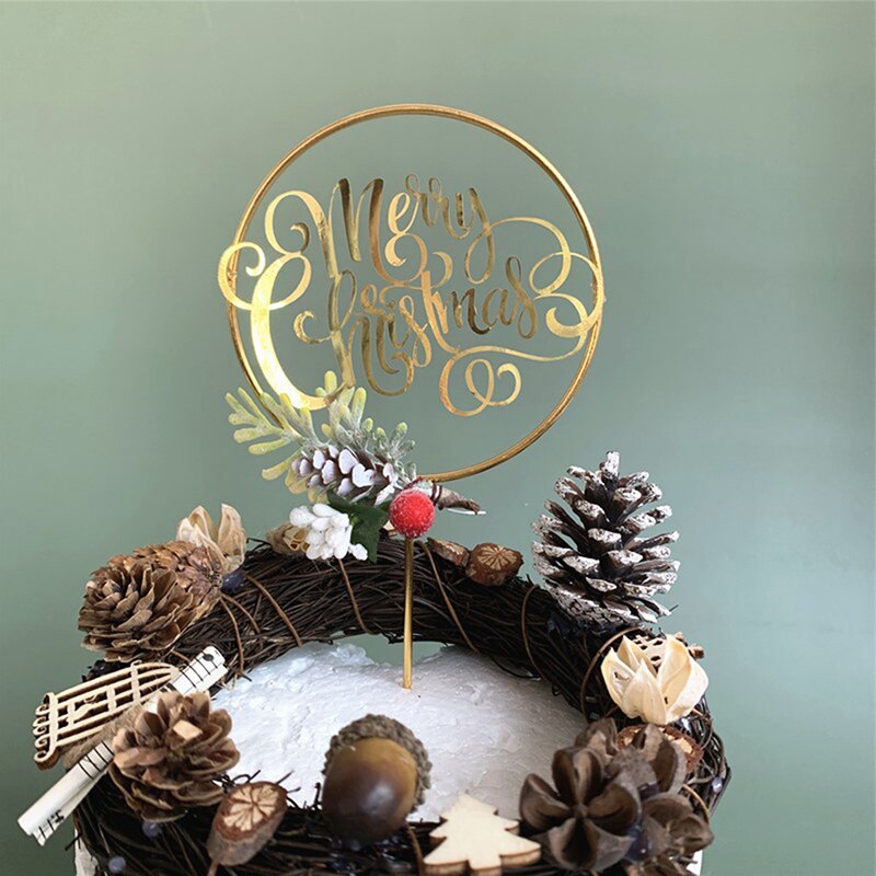 God jul kage topper søde snefnug akryl cupcake topper festindretning til hjemmet