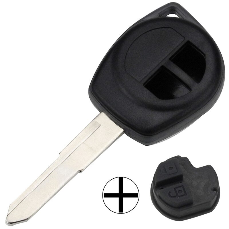 2 knapper sort fjernbetjening bilnøgle taske skal mærke uden batteri fob hus passer til suzuki grand gummi knap pad #289268