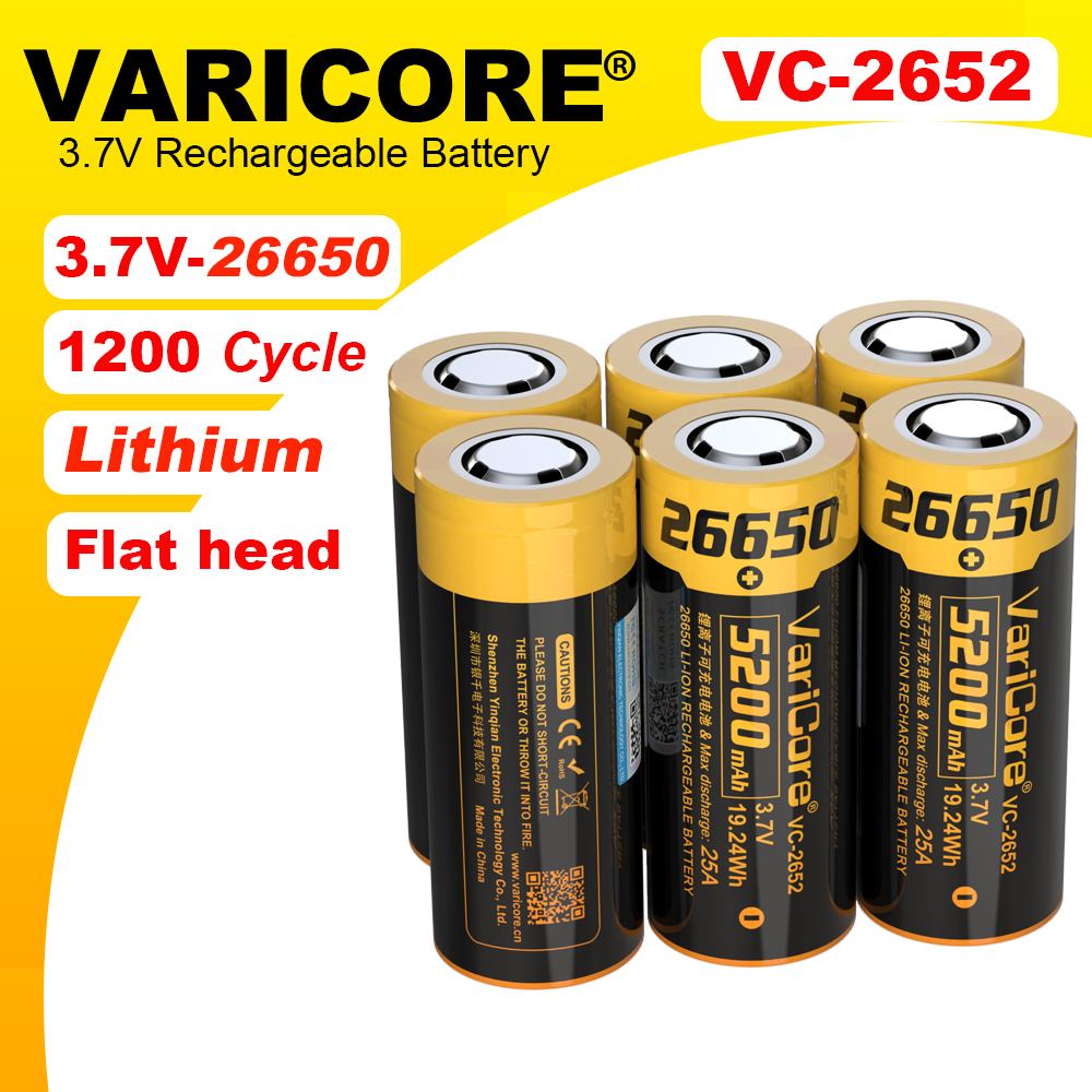 LiitoKala-batería recargable para linterna, pila Original 26650-55A, 5100mAh, 20A, 3,6 V, 26650, Ion de litio, 3,7 v