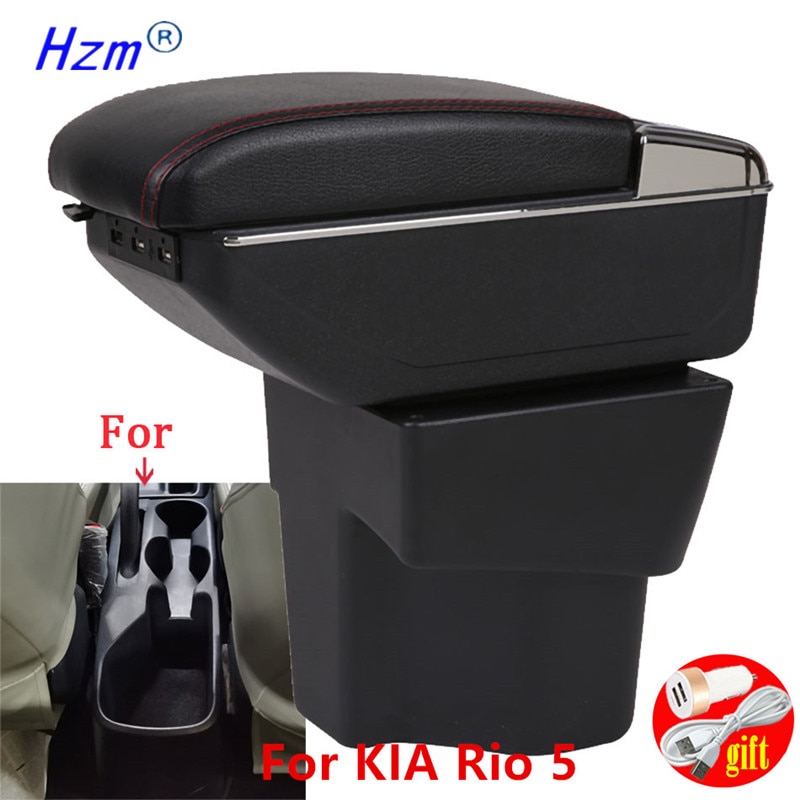 For KIA Rio 5 Armrest Rio parts dedicated Car Armrest box Storage box car accessories Interior USB