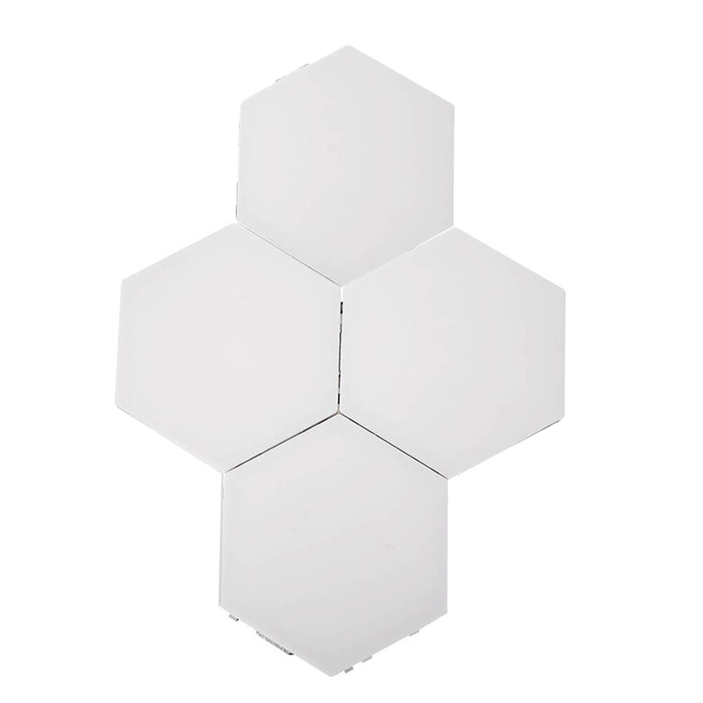 4/6/pcs capteur tactile LED lumière quantique magnétique hexagone modulaire lampe de nuit mur décor lumière ue nid d'abeille outil d'éclairage: 4pcs