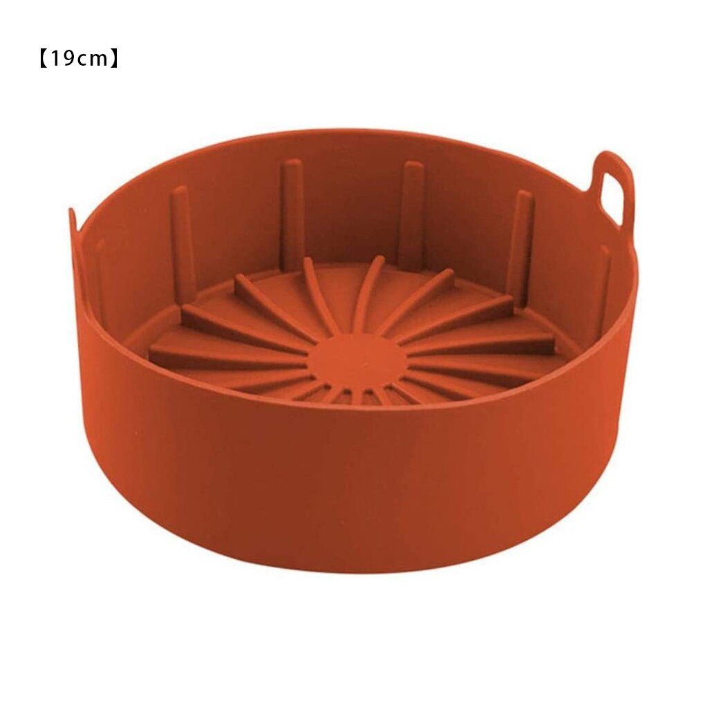 Silicone Grill Pan Bread Cake Mat Multifunctional Air Fryer Basket Accessories Bread Cake Pizza Microwave Baking Basket Pot Mat: Coffee 19CM