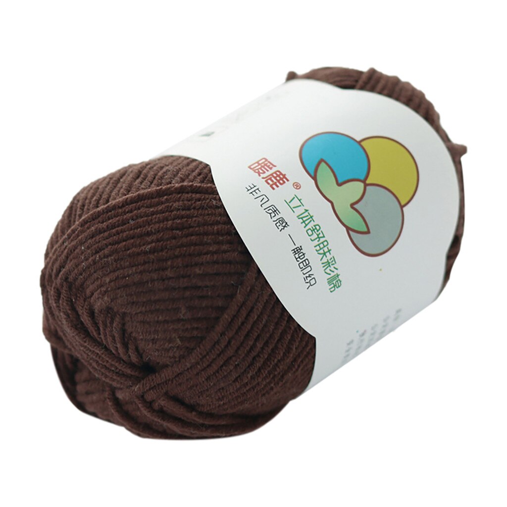 Effen Kleur Hand-Geweven 5 Strengen Van Melk Katoen Warme Zachte Sjaal Trui Wol Draad Hilos Para Tejer Een ganchillo Haak: E