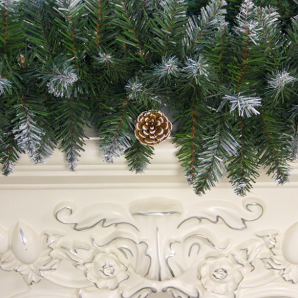 2.7M Christmas Rattan Green Artificial Xmas Tree Rattan Hanging Wreath Ornaments with Pine Cone DIY Decorative