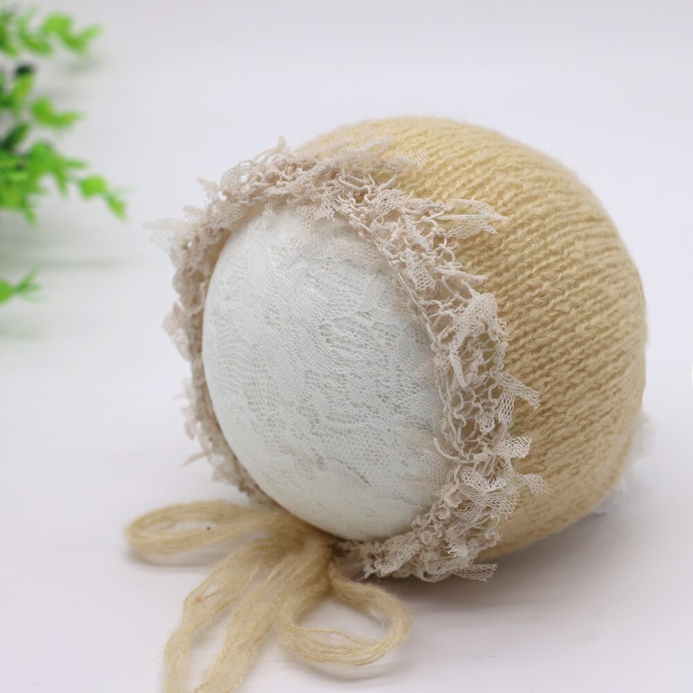 Pasgeboren Fotografie Props Hoed Mohair Pasgeboren Hoed Baby Fotoshoot Props Accessoires: light khaki