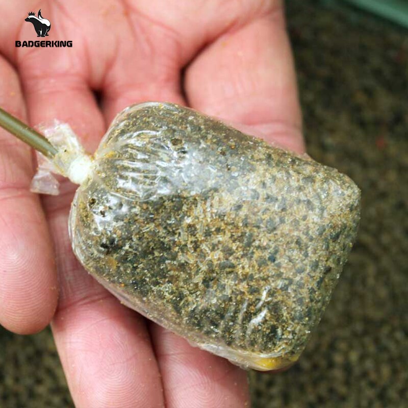 Bolsas de PVA para pesca de carpa, bolsa soluble en agua ambiental de disolución rápida para pesca de carpa, compra 2 lotes y obtén embudo plegable gratis, 50 Uds.