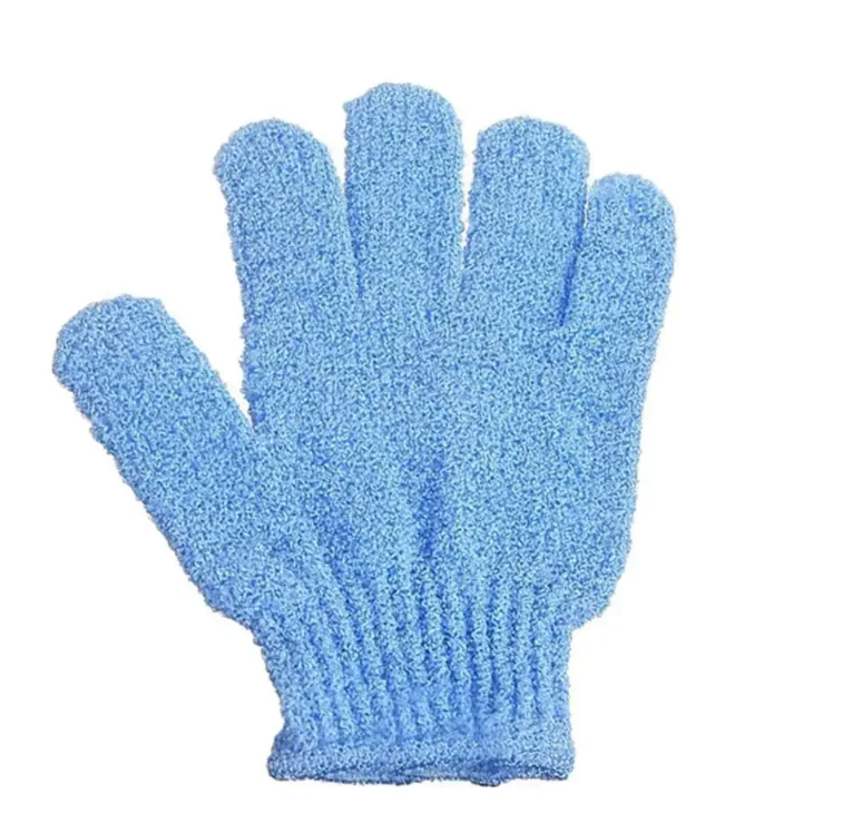 Gant de toilette de nettoyage du corps, brosse douce, maison, hôtel, salle de bain, boule de douche, ensemble d'épurateur de dos, serviette exfoliante pour la peau, gants de bain: Bleu