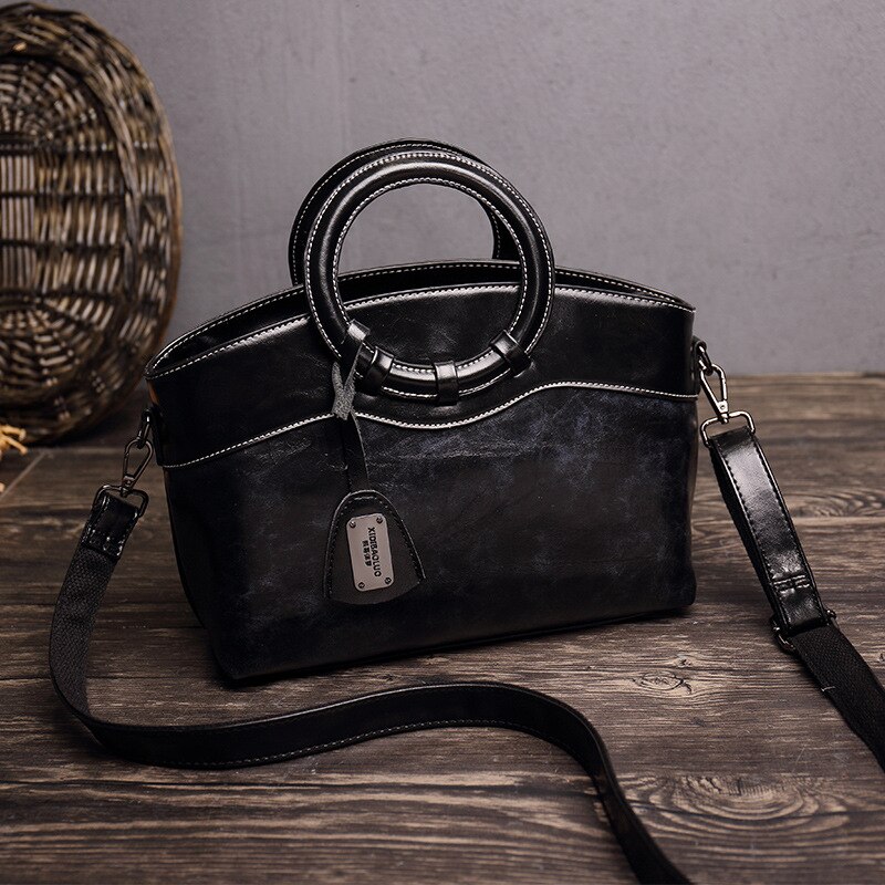 Vintage tas voor dames, leren handtassen, retro crossbody tassen voor dames, schoudertas, zwarte handtas, bolso mujer  xd11: Zwart