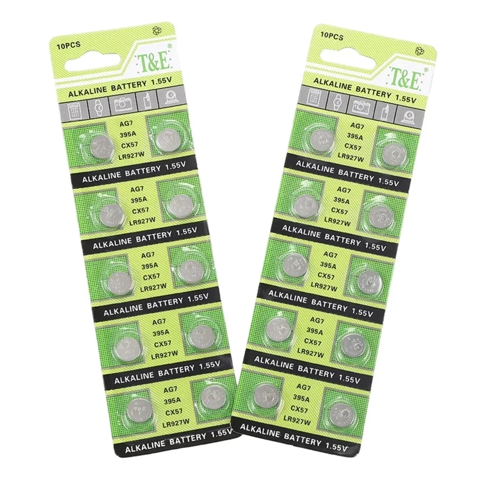 10-100 sztuk bateria AG7 LR927 LR57 SR927W 399 GR927 395A 1.55V ogniwa baterie pastylkowe robić zegarków zabawki zdalne