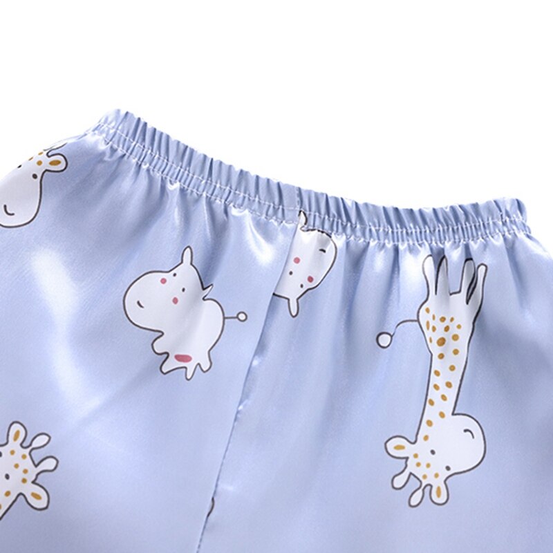 Été bébé vêtements enfants filles garçons pyjamas girafe vêtements de nuit 2 pièces à manches courtes Blouse hauts + ensemble de pantalons de nuit