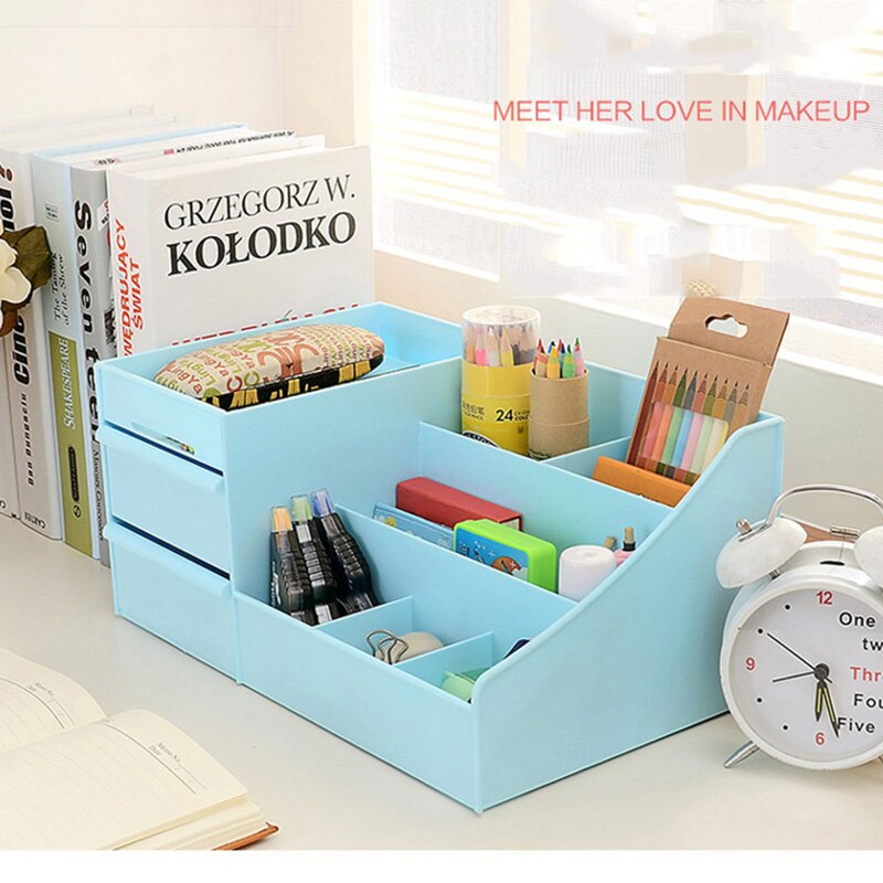 Flerlags Plast Kosmetikk Oppbevaringsboks Skuffe Makeup Organizer Desktop Diverse