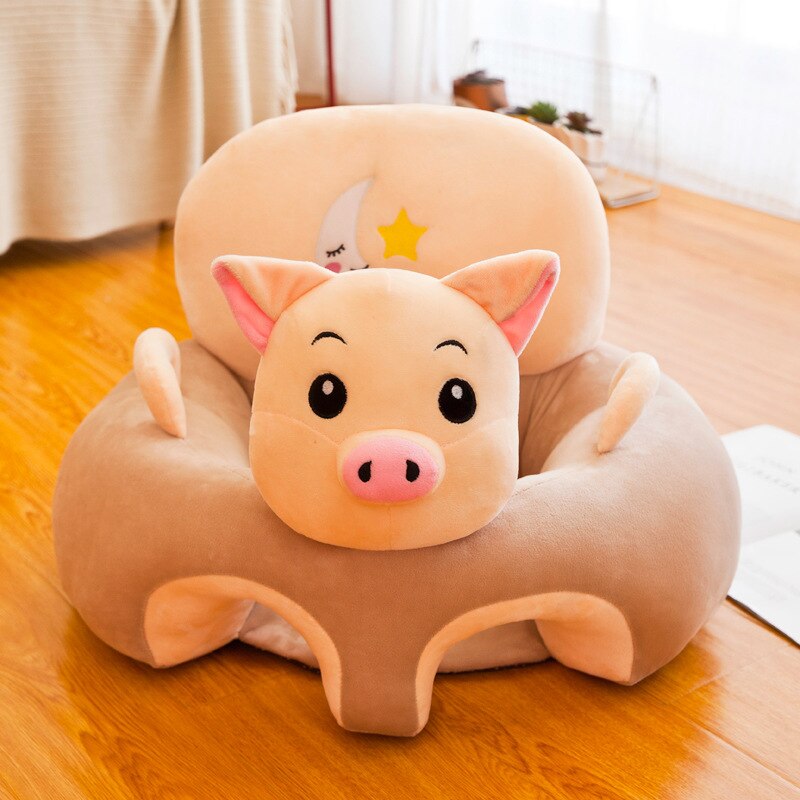 Sød pude børnesæde baby lære at sidde behagelig sofa på skammel stol børnesikker blomst fe frø prins dreng og pige: Lyserød gris