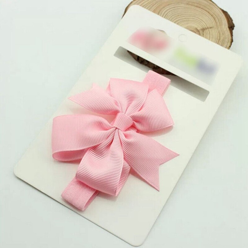 2 pieza Baby Girls lazo para cabello decoración de cinta para el pelo diadema, negro y rosa