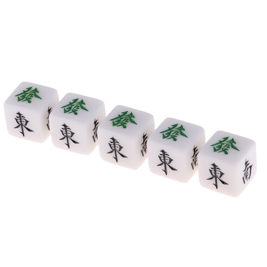 Kit  of 5 stk. mahjong terninger i akryl tilbehør i mahjong-størrelse