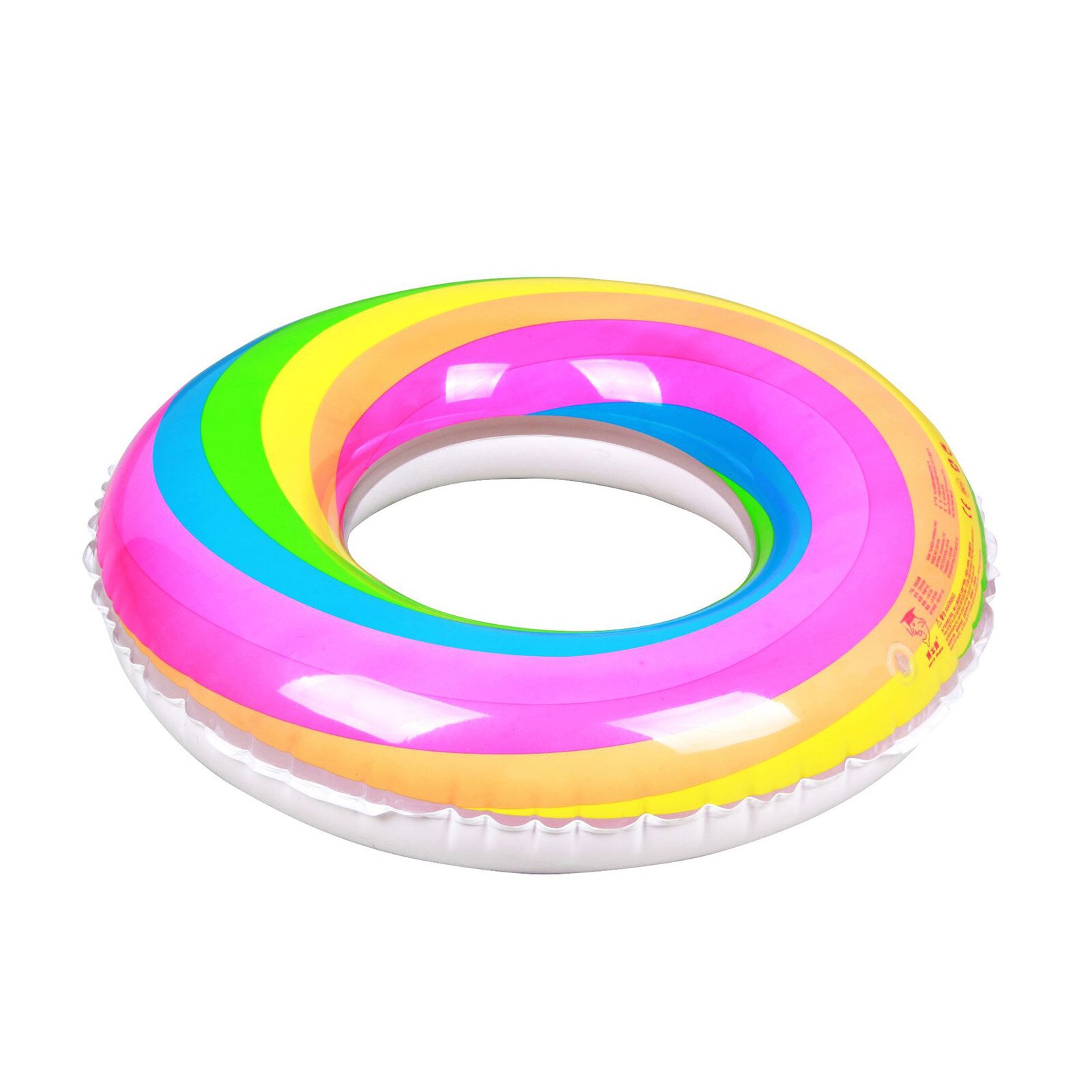 Rainbow Inflatable Swimming Ring Swim Float Colorful Pool Floats PVC Swim Ring For Adults & Kids Summer Beach Water Fun Toy: XL