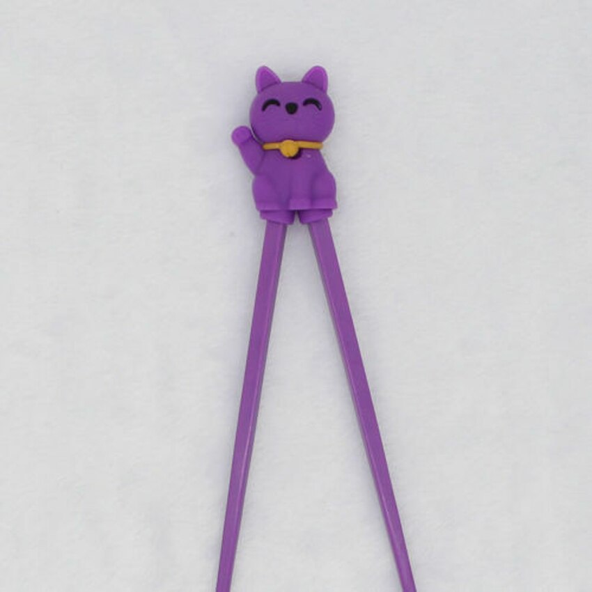 Palillos de goma antideslizantes para niños, palillos de entrenamiento al azar, para aprendizaje, 1 par: Purple