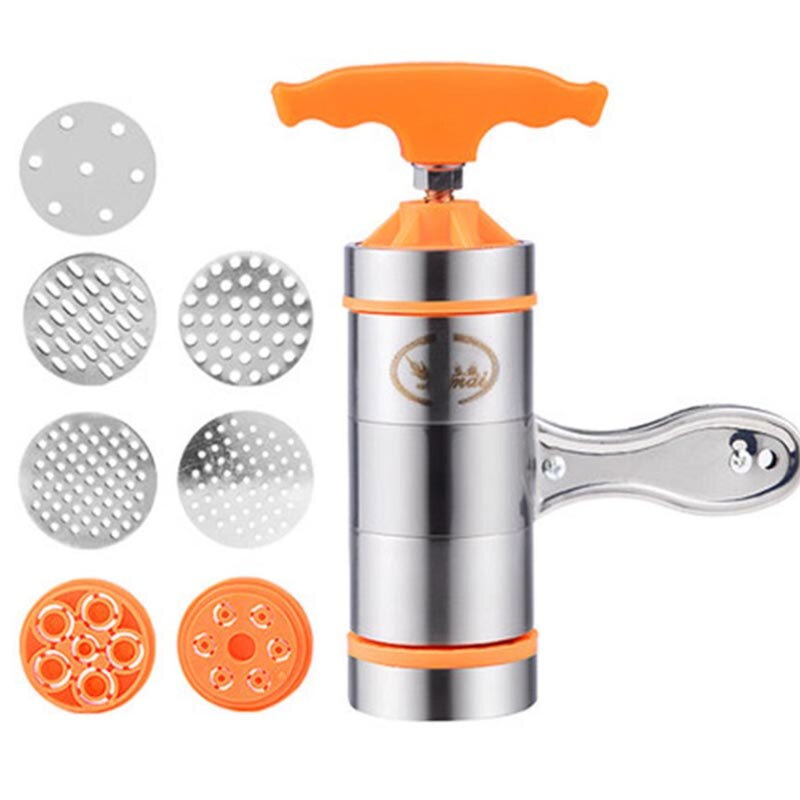 Nudel Pasta Presse Hersteller Maschine Hand Cutter, Manuelle Entsafter Kochgeschirr mit 7/5 Drücken Formen Herstellung Spaghetti Fettuccine Nudel: B