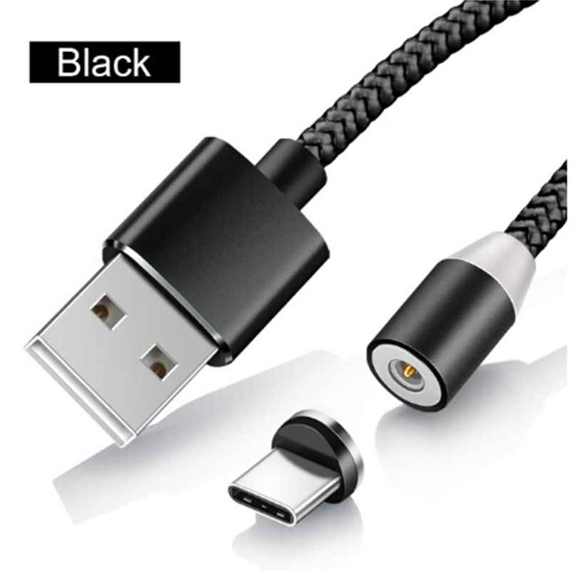 Sindvor 1M LED Magnetic Cable & Micro USB Cable & USB Type C Cable Nylon Braided Type-C Magnet Charger Cable for iPhone Xs Max: For 8-Pin / Black