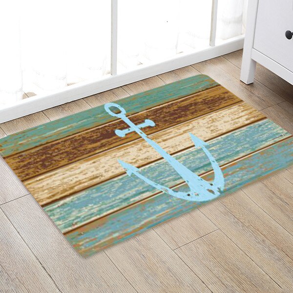 Tapis de sol de cuisine en Grain de bois ancre | Tapis de sol de porte, tapis antidérapant pour salon, couloir chambre à coucher, salle de bain, tapis de sol: 1 / 40 cm x 60 cm