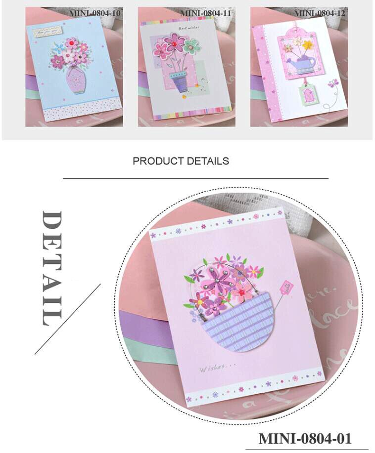 cute paper 3d handmade cards flower message cards greeting cards