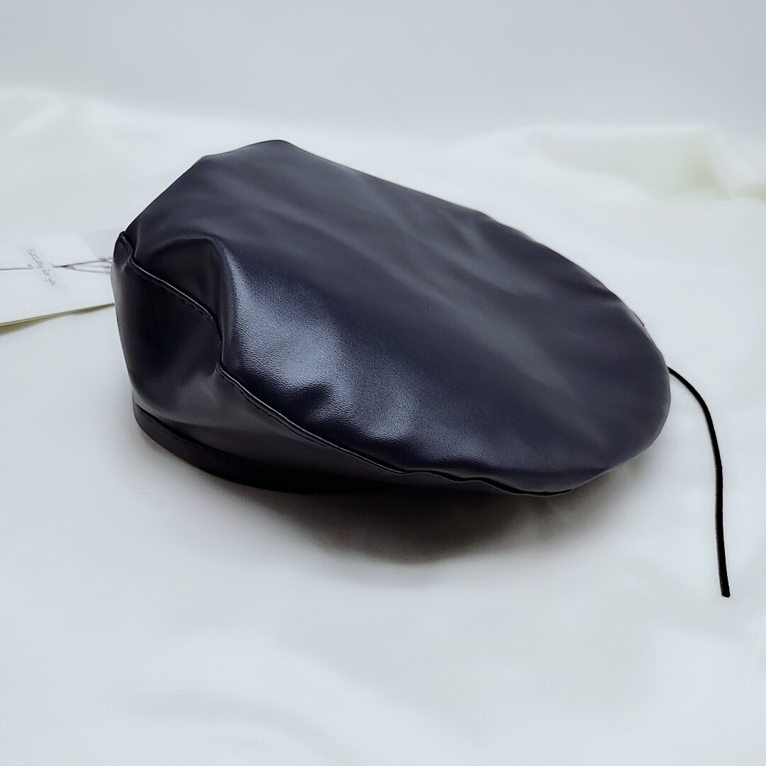 Nowe damskie berety PU skórzany beret osobowość ośmioboczna czapka dorywczo wdzięku beret czapka stylowe czapki artysty:  niebieski