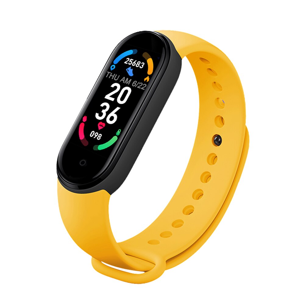 Walk Step Counter Heart Rate Blood Pressure Monitor Bracelet Watch Heart Rate Blood Pressure Sleep Monitor Wristband: YELLOW