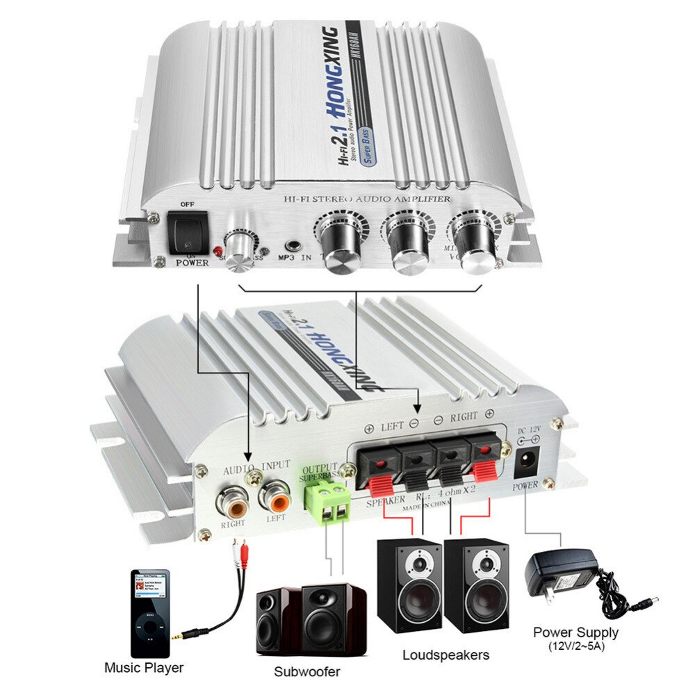 168AH Auto Versterker Sound Modus Radio MP3 Speake... Grandado