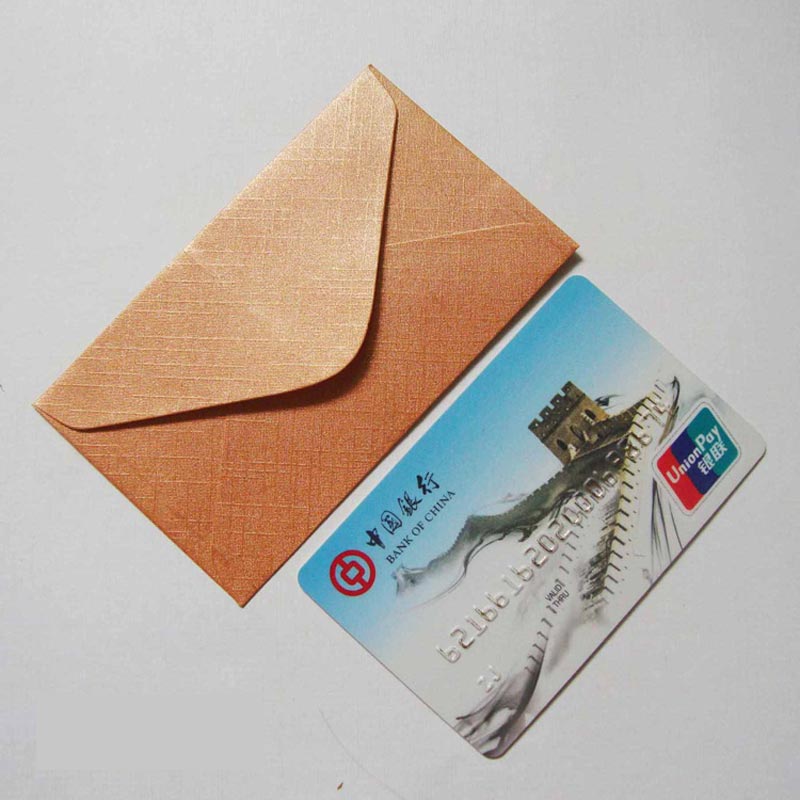 120 gsm guldpapir tomme minikonvolutter 6 x 10cm til vip kreditkort bankkort