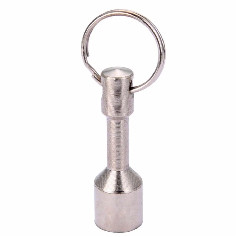 Silver färg test superstark metall magnet check nyckelring delad ring ficka nyckelring hängande hållare portabelt utomhusverktyg