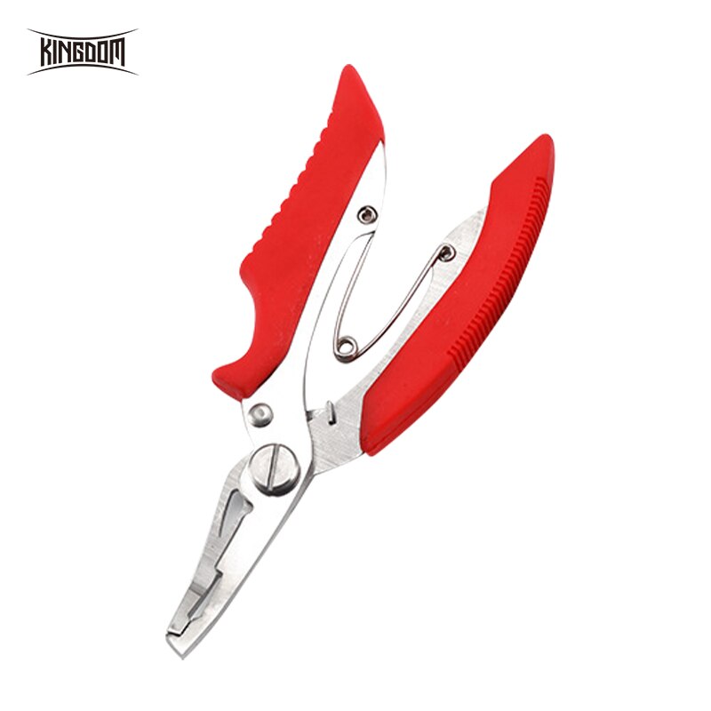 Kingdom Fishing Tools Fishing Pliers Scissor Braid Line Lure Cutter Hook Remover Hook Multifunction Tackle Tool Kits Accessories: Red