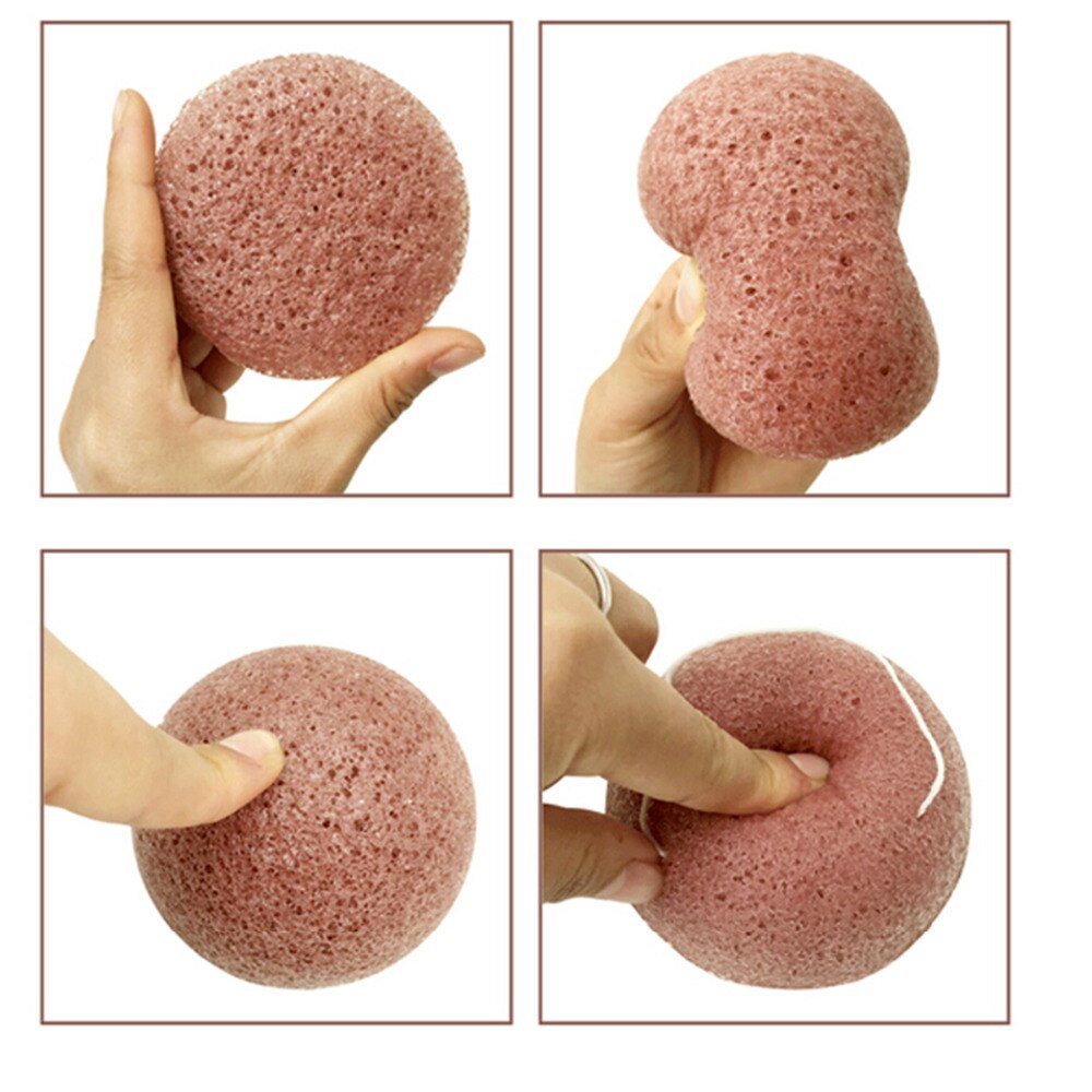 4 Kleuren Natuurlijke Konjac Spons Gezichtsverzorging Reiniging Wassen Spons Cosmetische Puff Whitening Diep Reiniging Poriën Spons Bladerdeeg