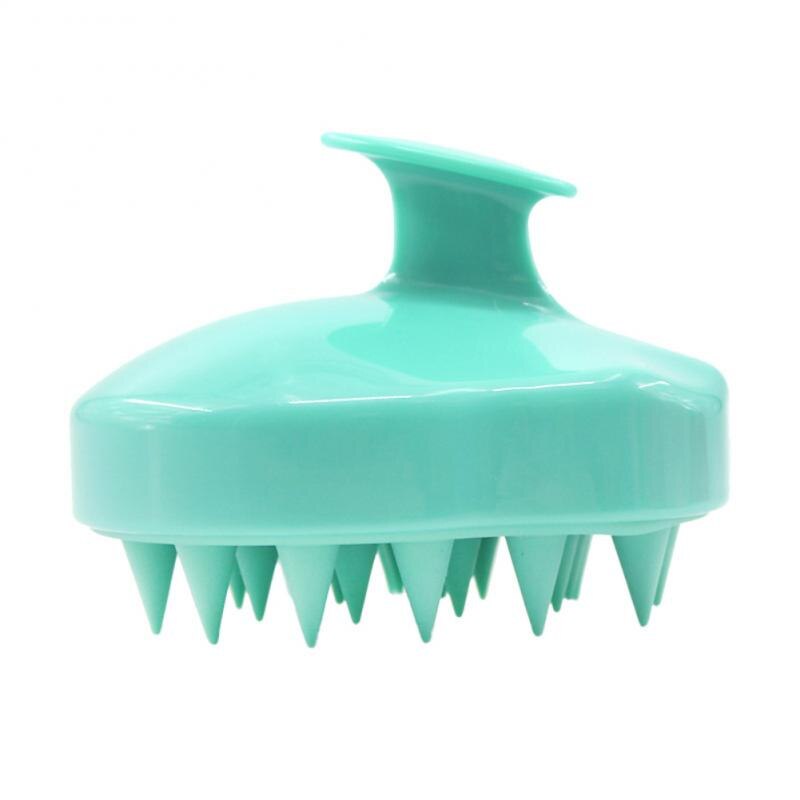 Cepillo de silicona para masaje de cuero cabelludo, cepillo para lavado de pelo, ducha, Spa, adelgazante, 1 unidad: Mint Green