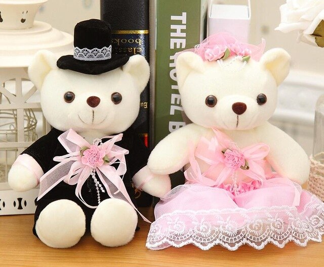 Ours en peluche pour couple, 2/20/40cm, poupée, de mariage, pour mariée et marié, de noël pour femmes et filles: 20CM B