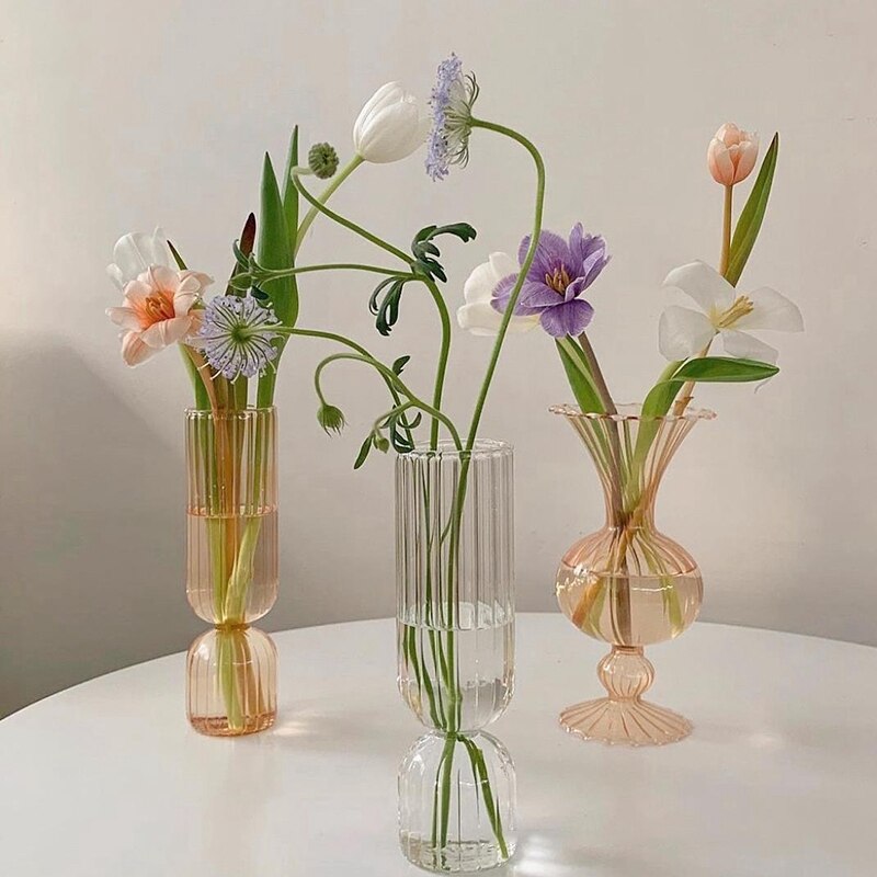 Florero de vidrio para el hogar, florero moderno para plantas hidropónicas, decoración de vidrio transparente, arreglo de flores, terrario, decoración, florero hidropónico
